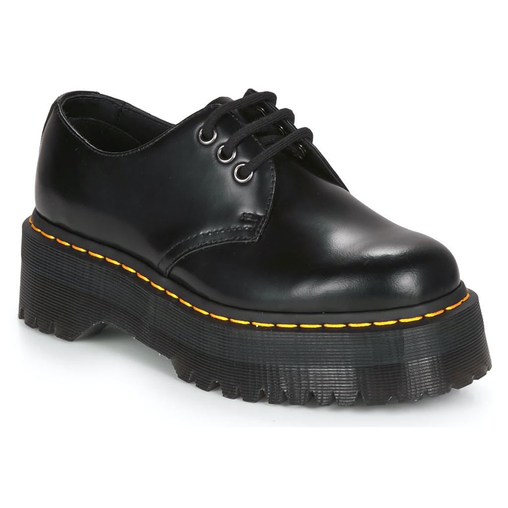 Dr. Martens Women's 1461 Quad Platform Retro Black Smooth Us 9